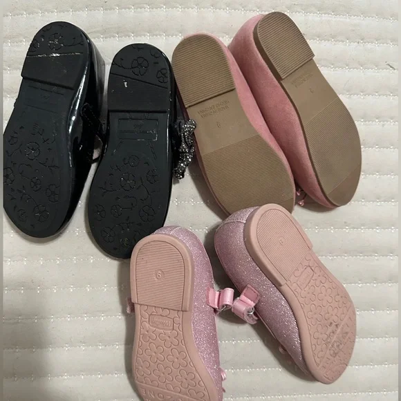 Kids/Toddler Ballet Flats Bundle - Black, Pink, and Glitter Pink size 9 - Picture 2 of 9